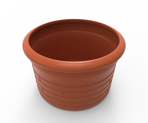 Maceta fabricada de polietileno de media densidad, todo el cuerpo en una sola pieza, sin partes remachadas,