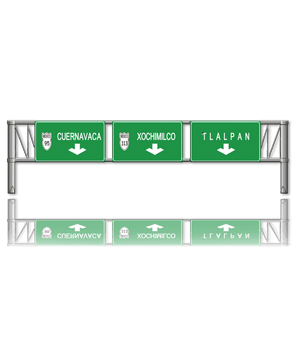 Señalamiento fabricado en lámina galvanizada cal. 16, cuenta con esquinas redondeadas, acabado en fondo reflejante grado ingeniería