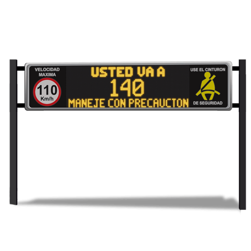 Moderno sistema que detecta y advierte al conductor en caso de exceder los límites de velocidad. Alimentación Eléctrica únicamente.