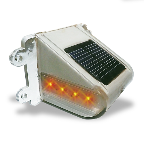 Vialeta especial para colocarse en barreras centrales de carreteras, aumentando la visibilidad de las mismas durante el día y noche.