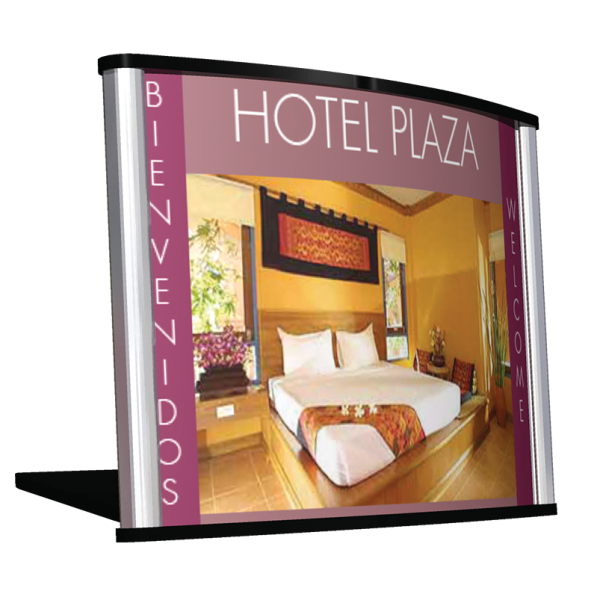 Señal premium con avisos gráficos especiales para colocarse sobre superficies horizontales, cuenta con base plástica para una mejor fijación