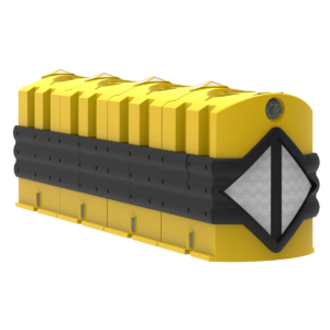 amortiguador de impacto de agua con reflejante y acorazado lateral.