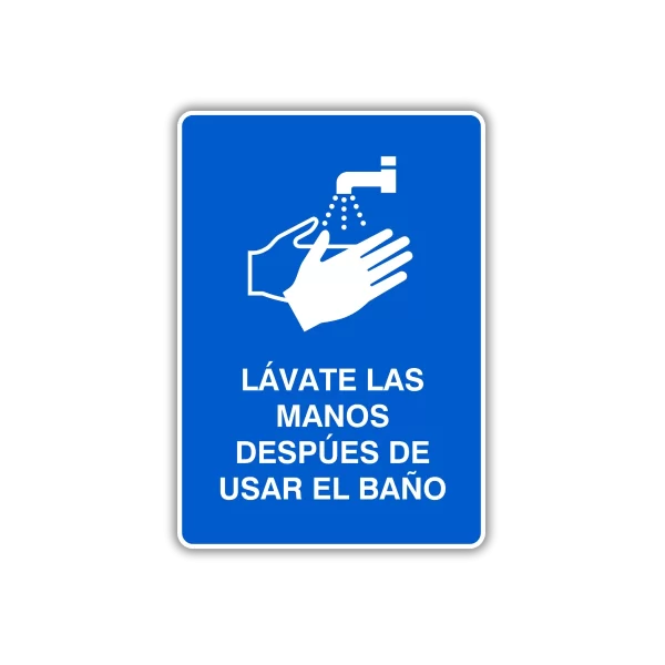 Lavate las manos después de usar el w.c.