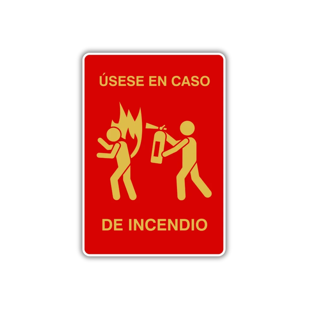 Úsese en caso de incendio